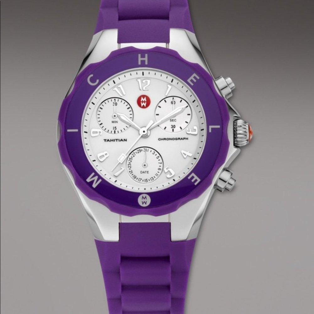 Michele Tahitian Purple Jelly Watch